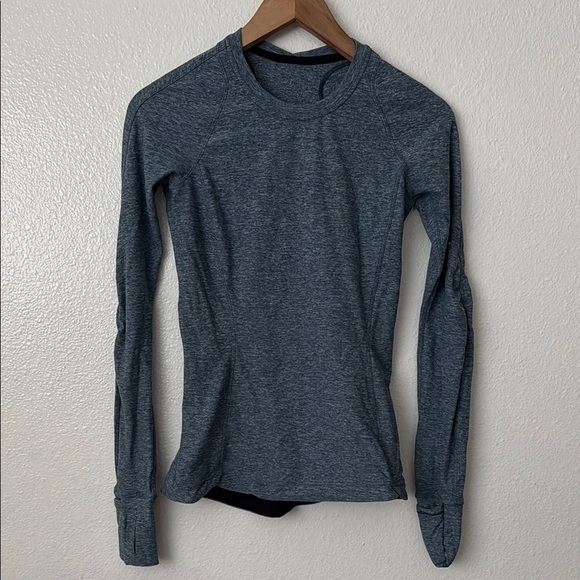 Lululemon 4 Runderful Long Sleeve in Heathered Petrol Blue - Picture 5 of 11